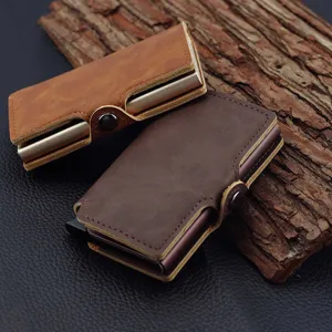 حالة غطاء المحفظة بو الجلود الذكية محفظة . Wallet Cover Case PU Leather Smart Wallet Aluminum