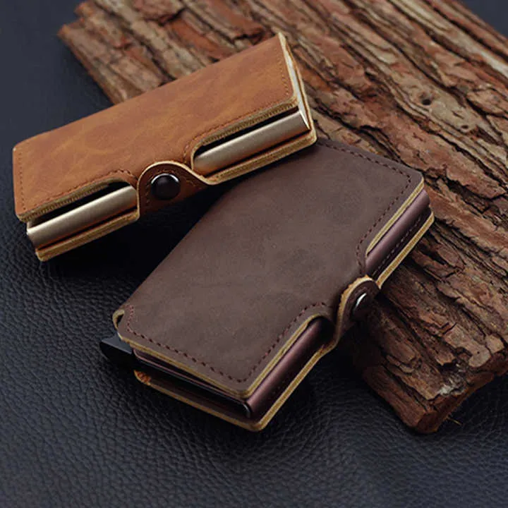 حالة غطاء المحفظة بو الجلود الذكية محفظة . Wallet Cover Case PU Leather Smart Wallet Aluminum