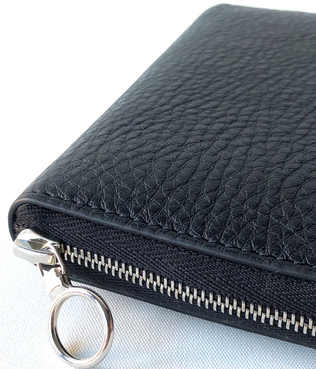 Aeta/PEBBLE GRAIN LEATHER ROUND WALLET S (BLACK)