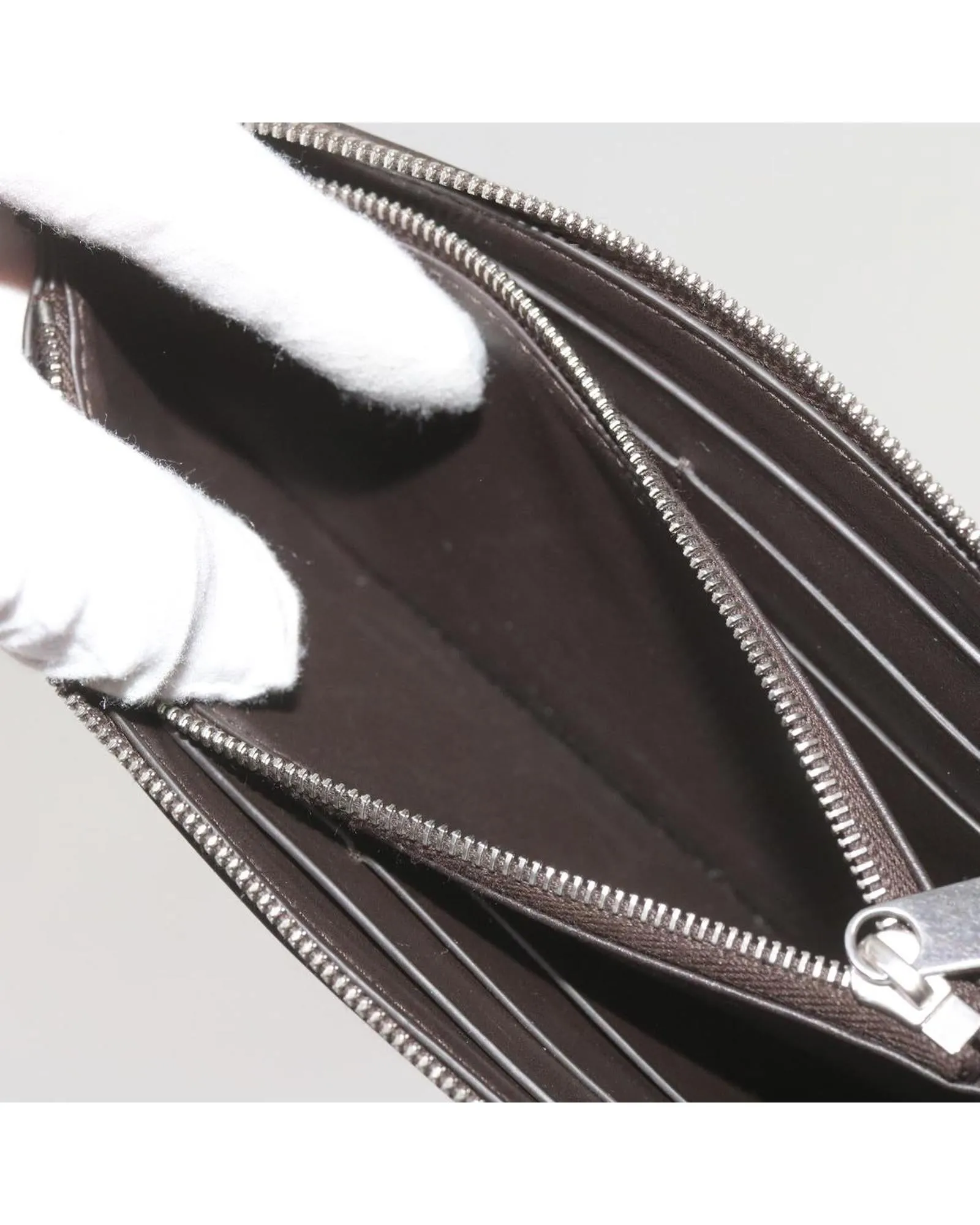 Authentic Brown Leather Long Wallet