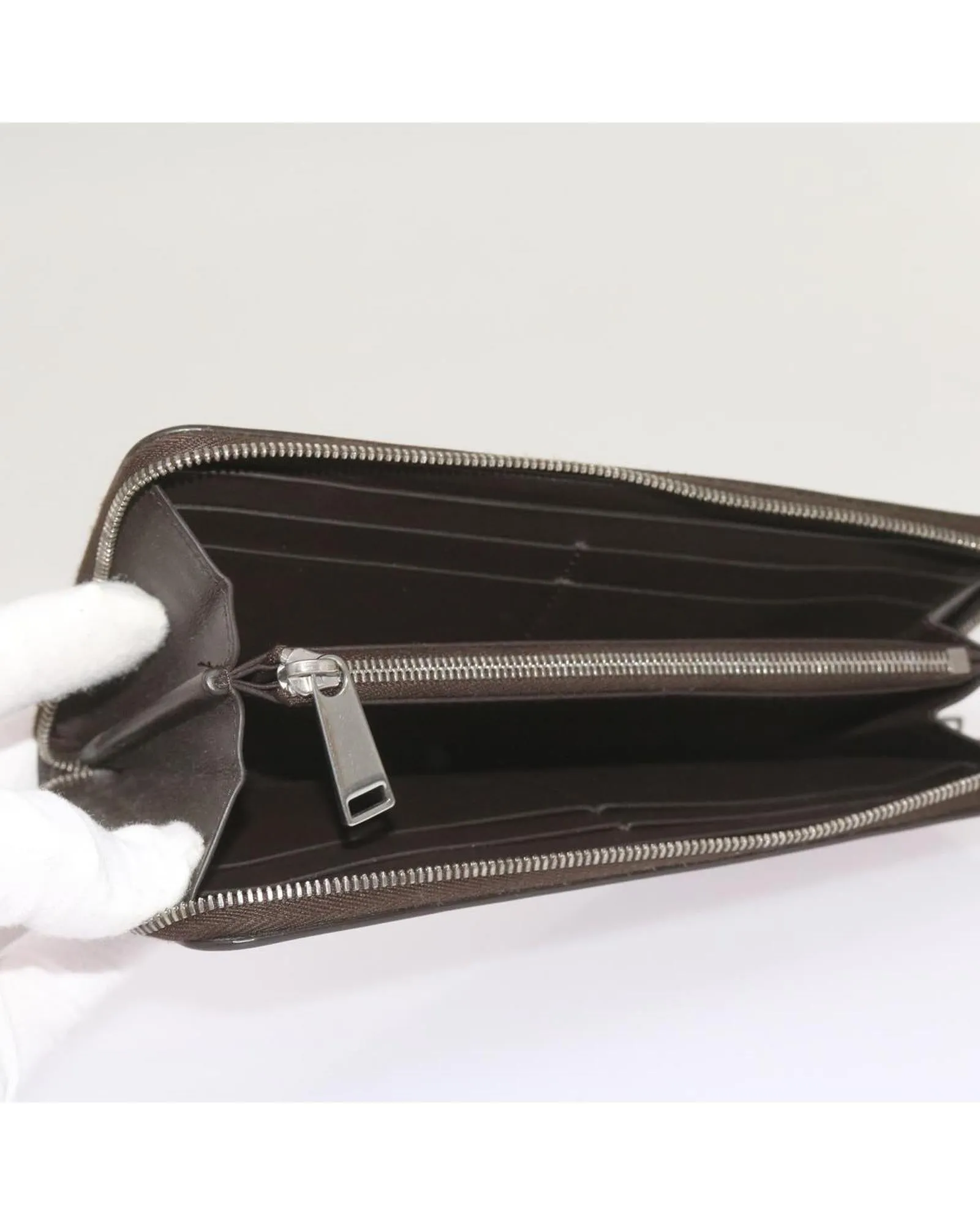Authentic Brown Leather Long Wallet