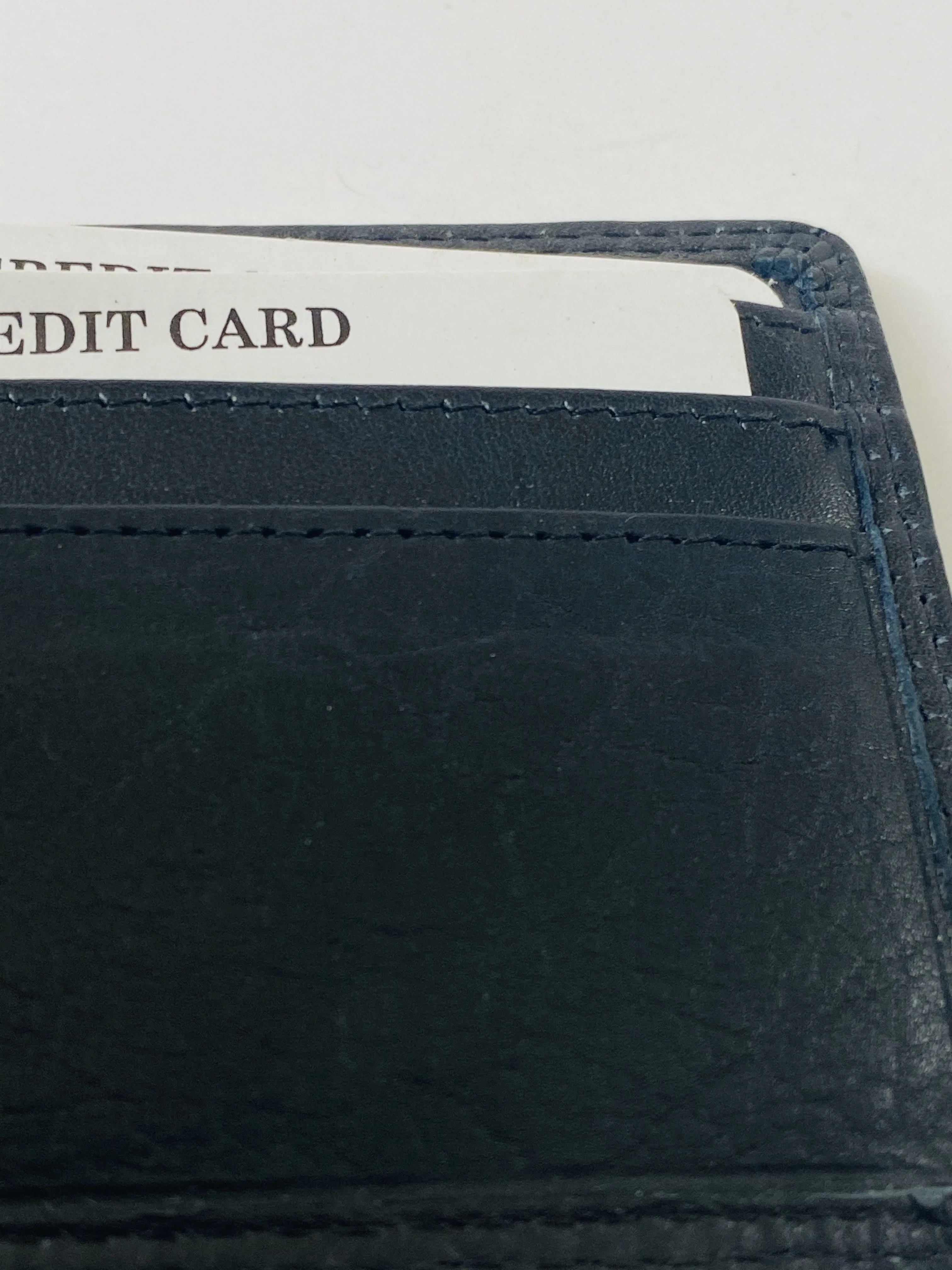 Black Bifold Wallet Featuring Front Credit Card Slots and Money Clip Made with Genuine Leather