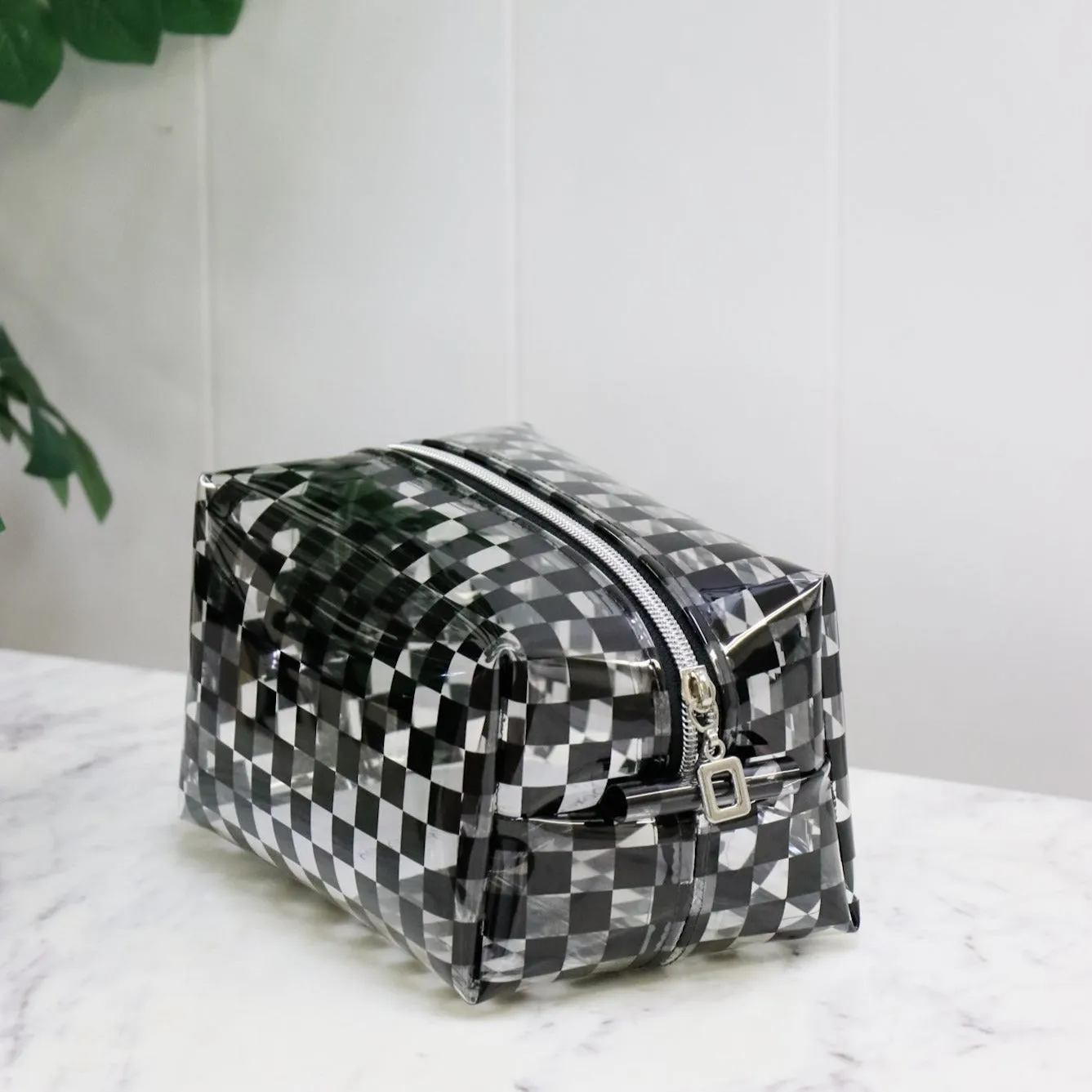 Black Checkerboard Print Clear TPU Vinyl
