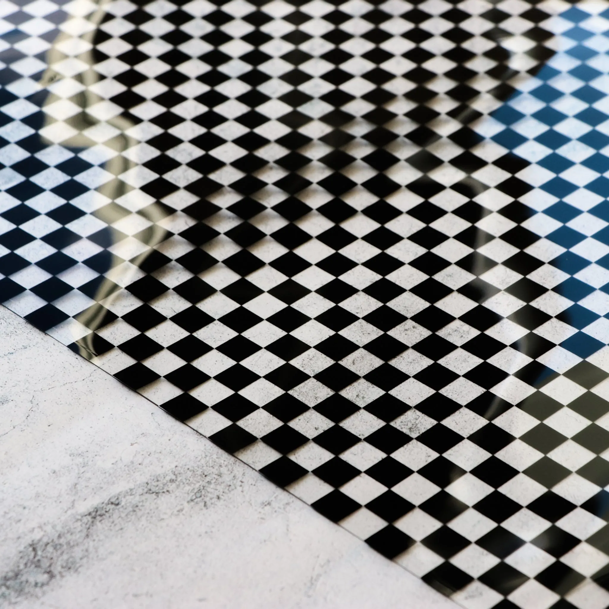 Black Checkerboard Print Clear TPU Vinyl