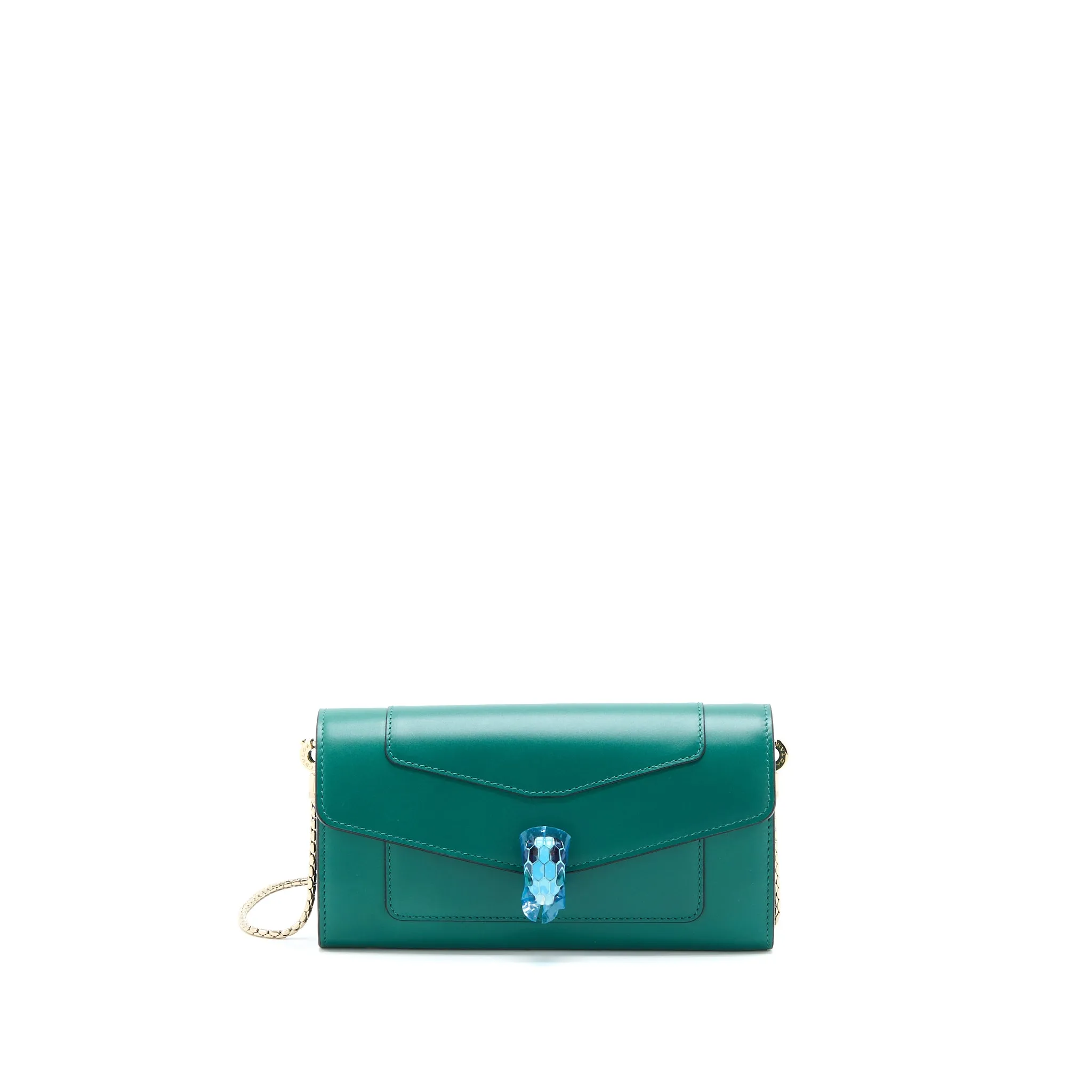 Bvlgari Serpenti Forever Wallet On Chain Calfskin Green
