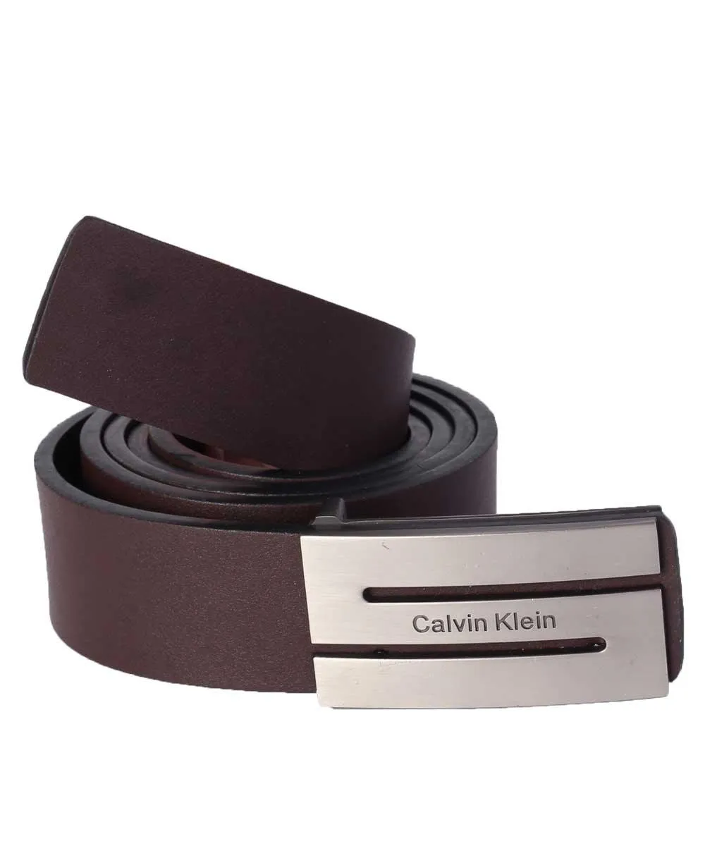 Calvin Klein Men Formal Brown Leather Belt