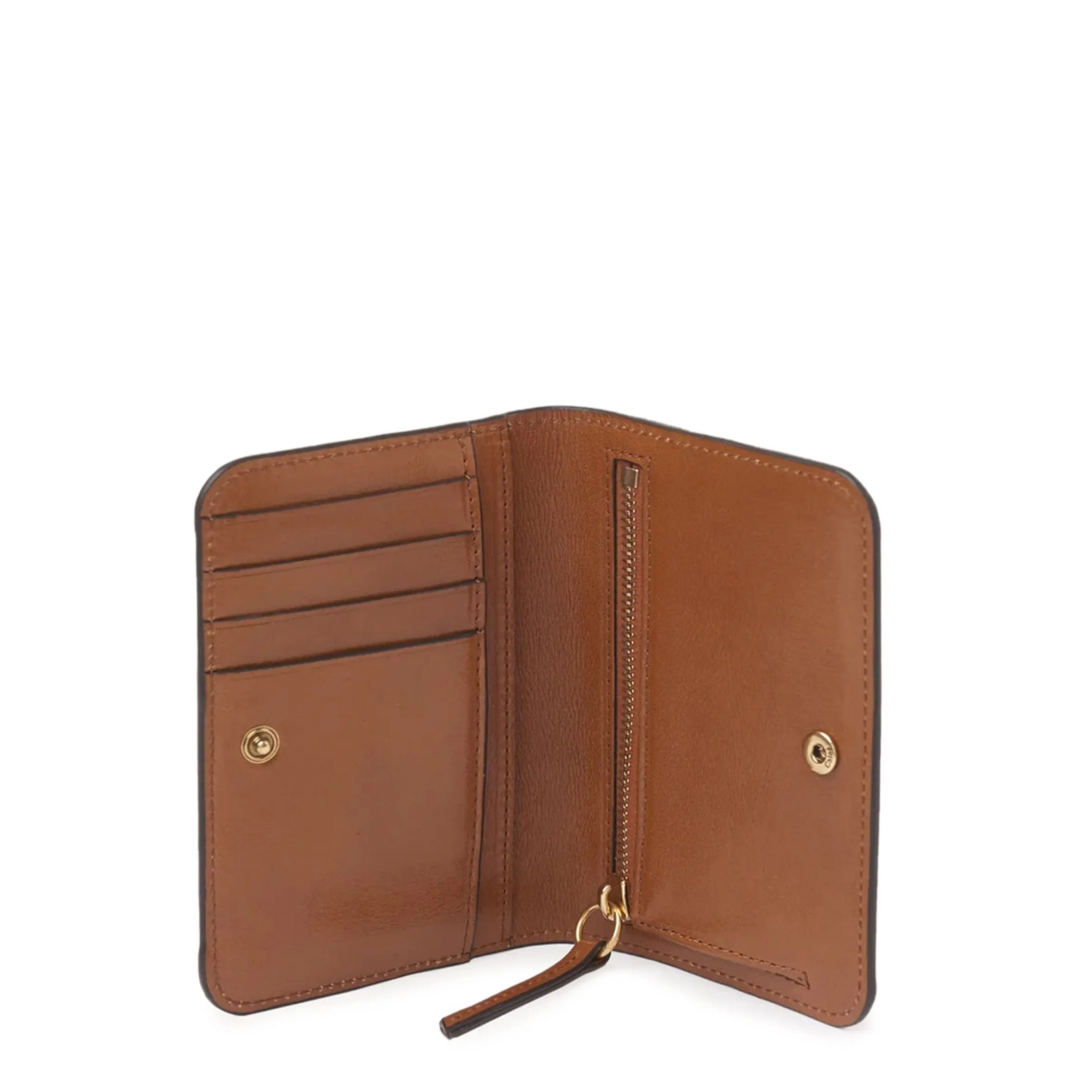 Chloe Logo Compact Flap Wallet, Clay