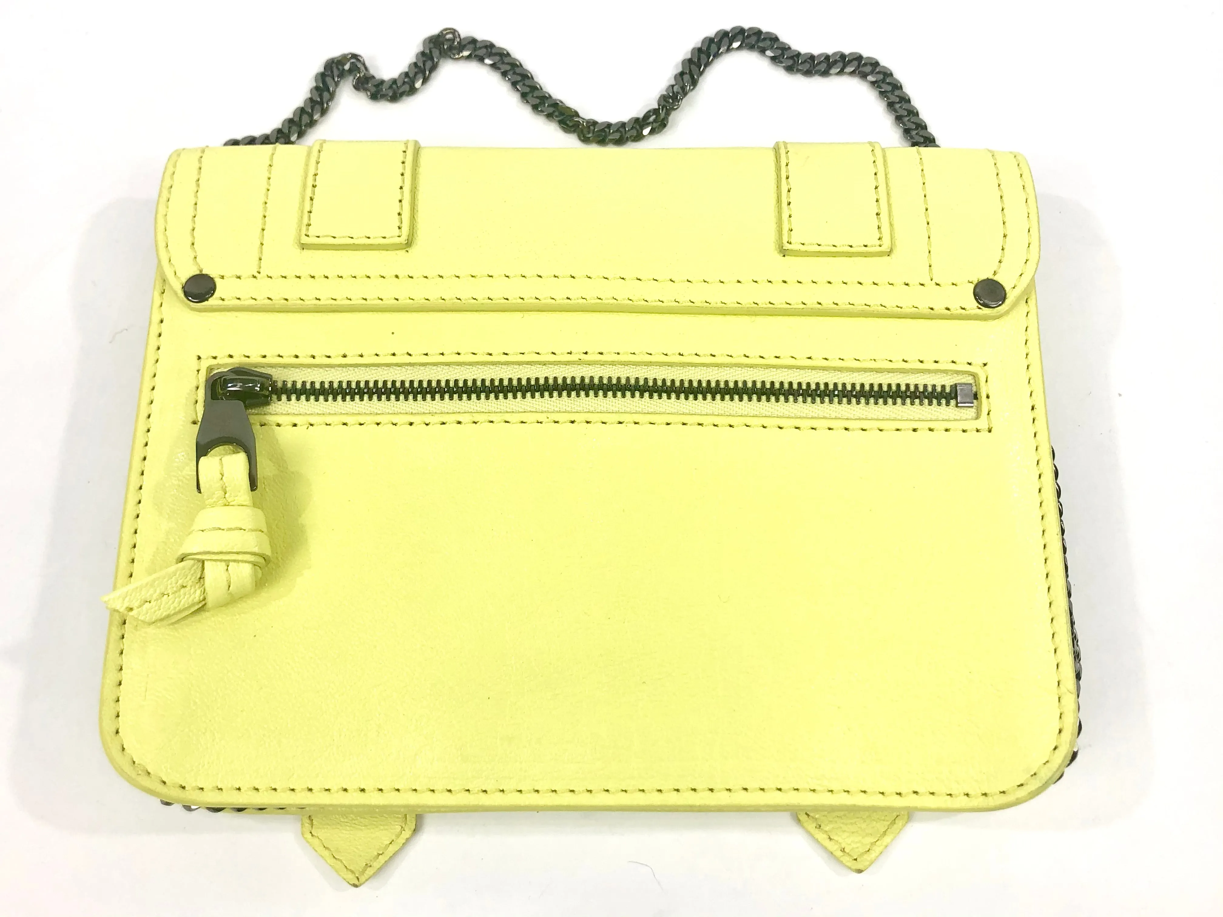 Citron Leather Chain Crossbody Wallet