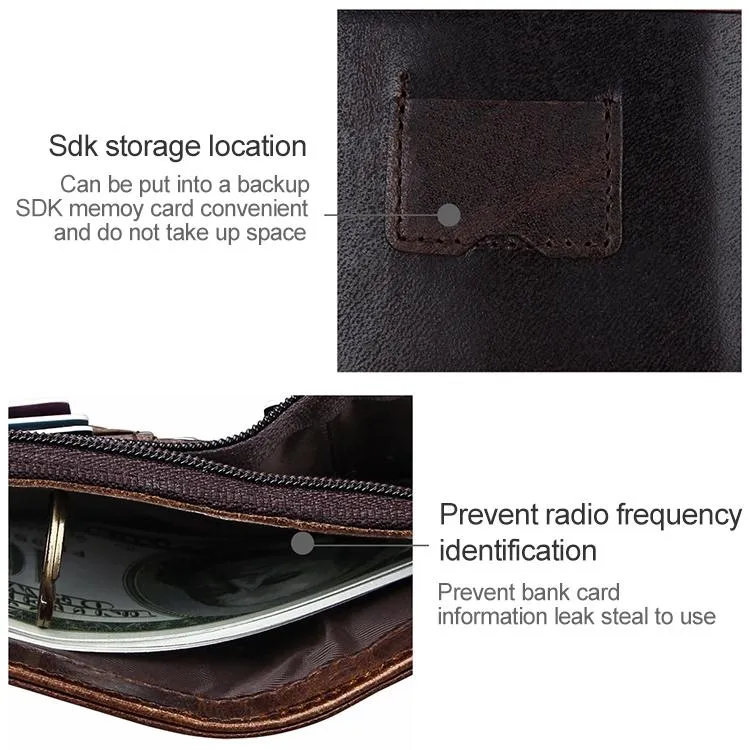 Detachable Card Holder Leather Wallet for Men - Antimagnetic Rfid