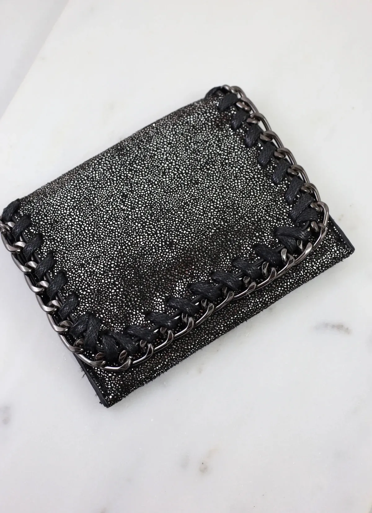Donaldsonville Wallet With Chain Accent (Hematite)