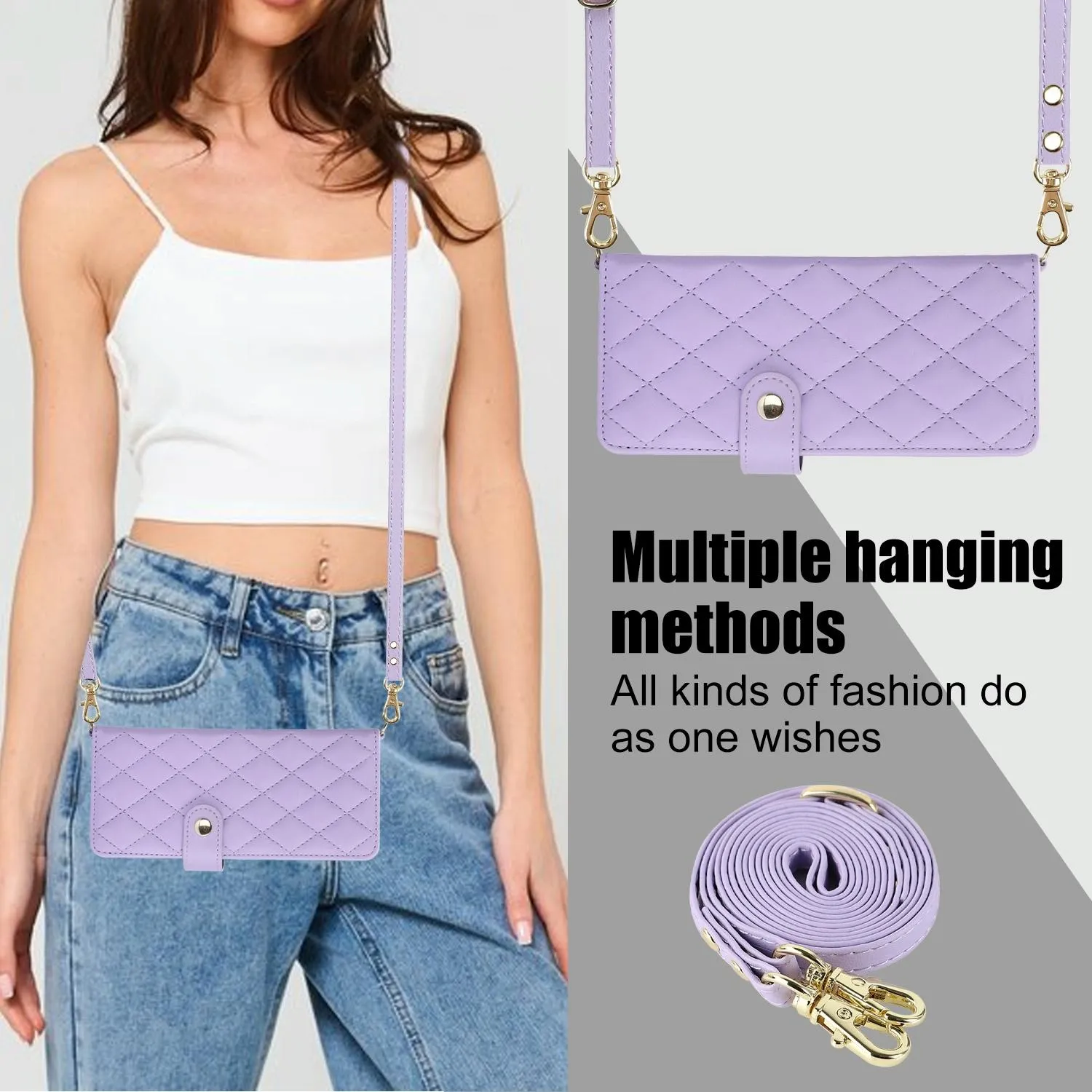 For Samsung Galaxy z Fold4 5G Multifunctional Rhombic Leather Crossbody Phone Case