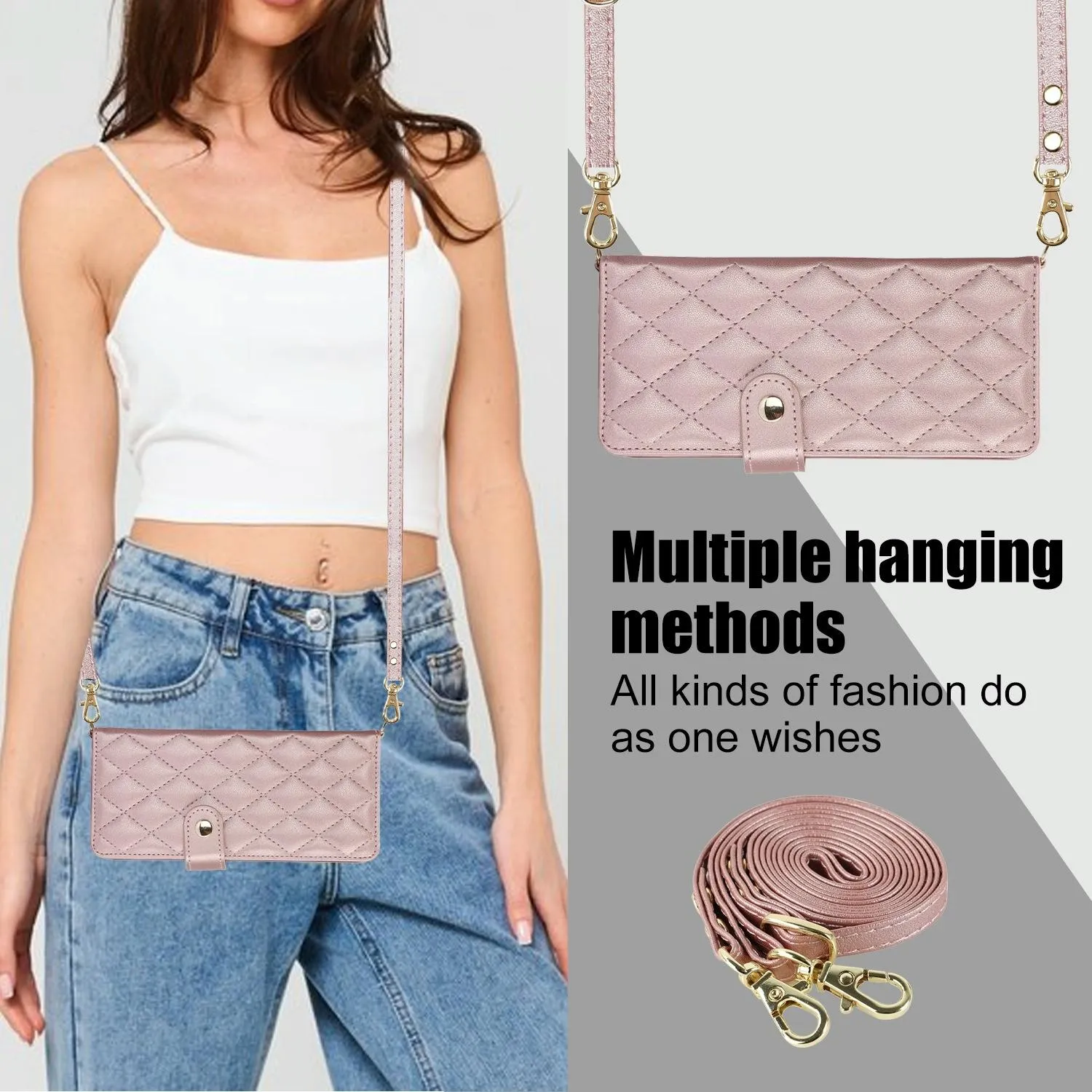 For Samsung Galaxy z Fold4 5G Multifunctional Rhombic Leather Crossbody Phone Case