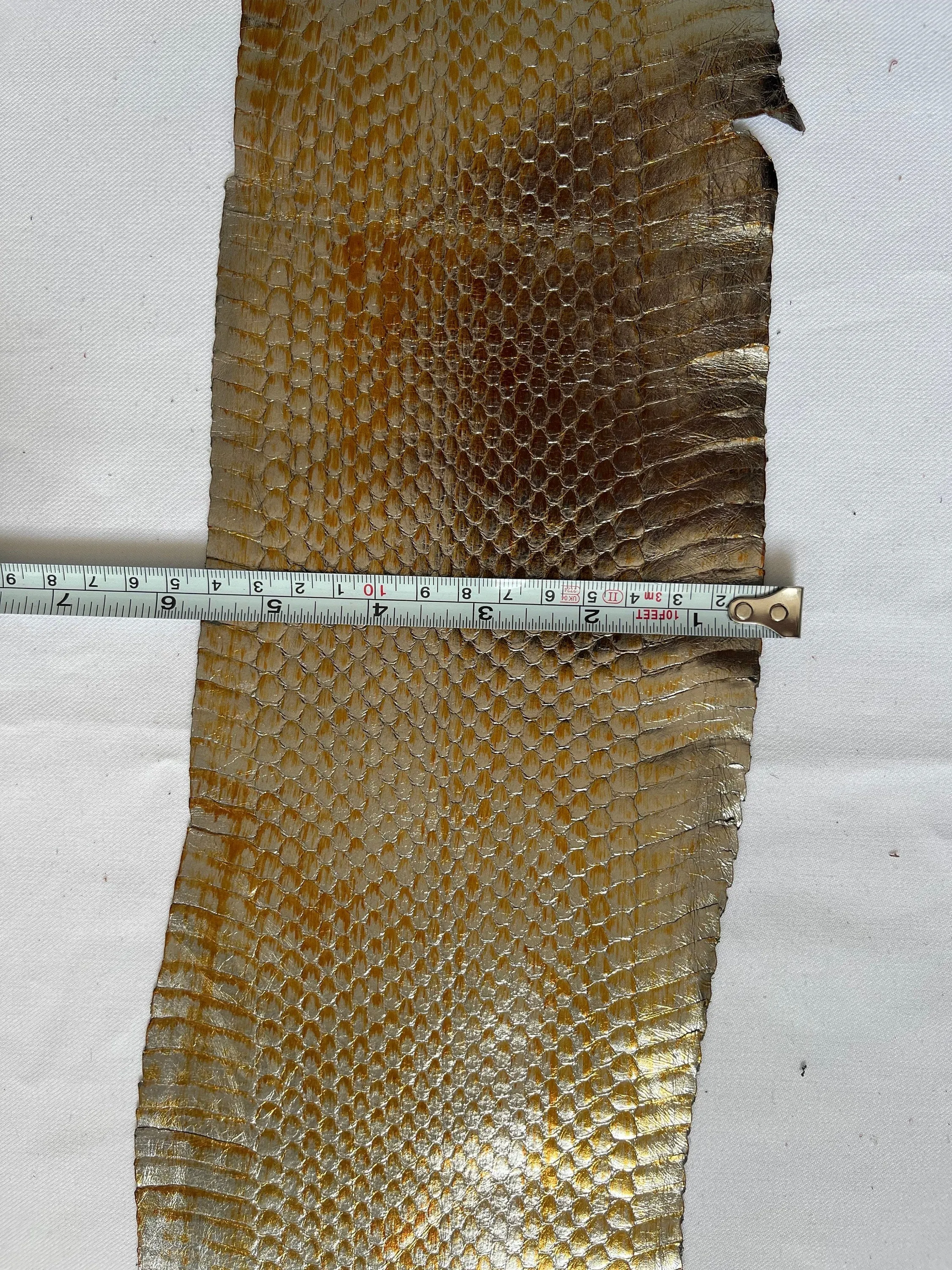 Genuine snake leather hide, thin and glossy color silver brown, thickness 0,3mm(1 oz)