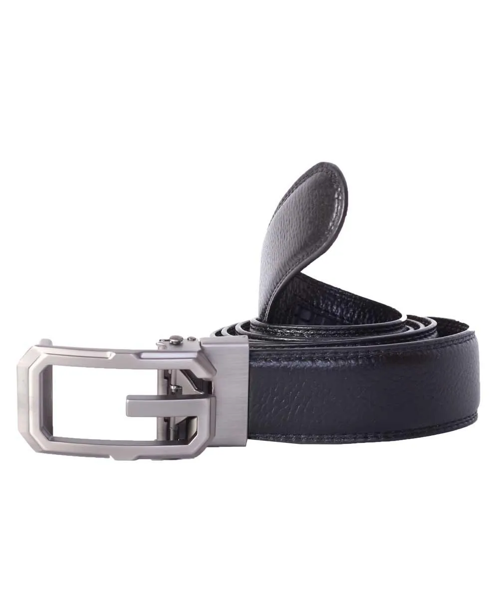 High Quality Men Black Leather Buckle Belt
