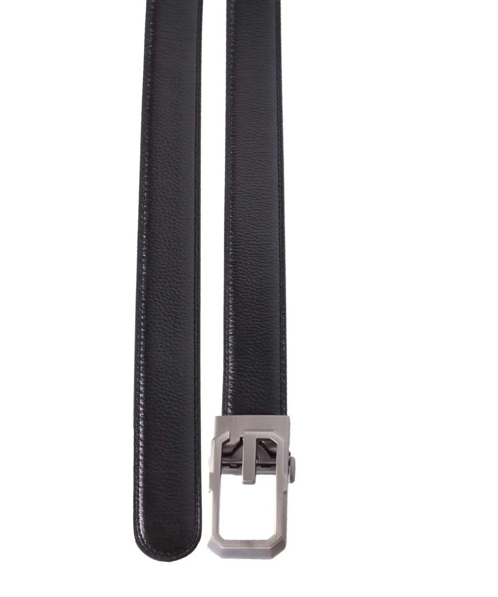 High Quality Men Black Leather Buckle Belt