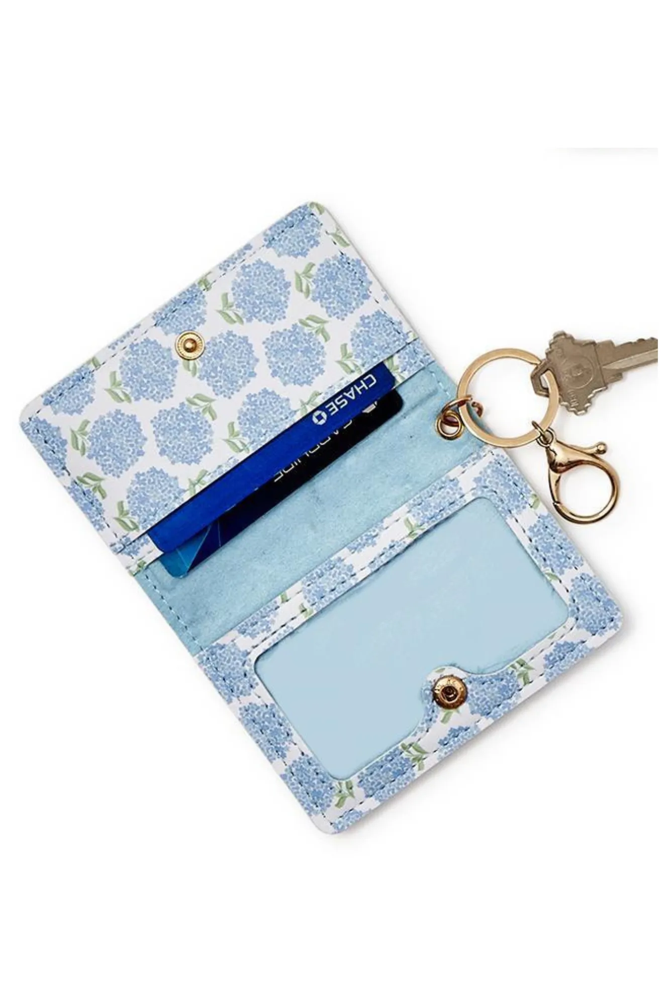 Hydrangea Print ID Wallet - Large Blue Hydrangea's