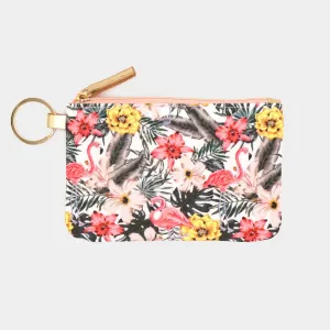 iLLASPARKZ Flamingo Flower Patterned ID Wallet Detachable Lanyard