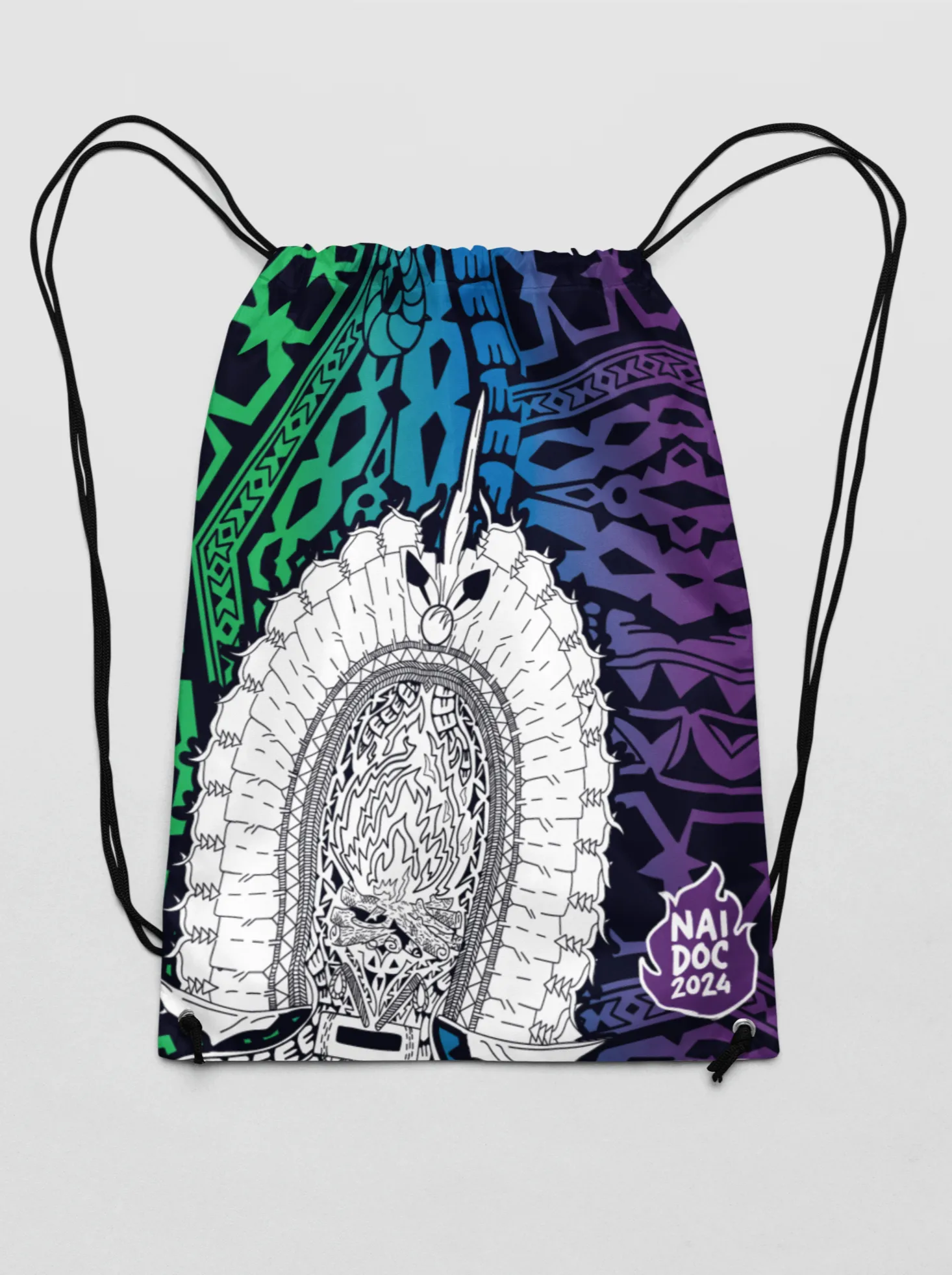 Keep The Fire Burning! Blak, Loud and Proud - NAIDOC 2024 Drawstring Bag
