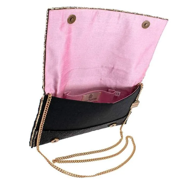 Mary Frances Honey Bee Beaded Crossbody Clutch Handbag