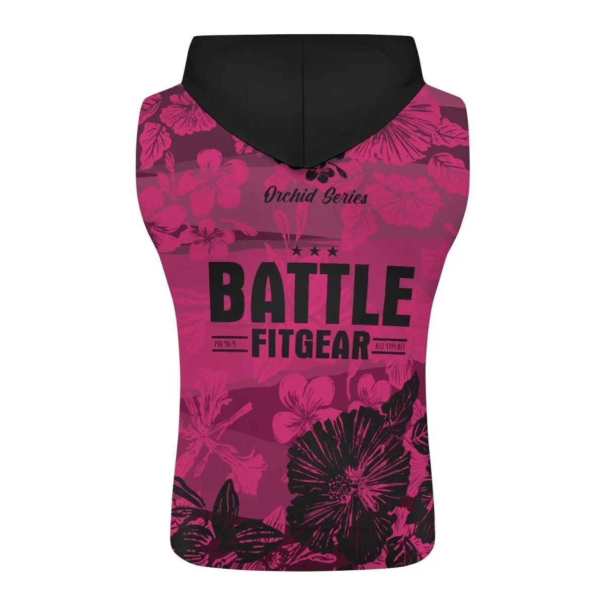 Orchid Series Floral Pink Heart Pattern Sleeveless Pullover & Zip Hoodie