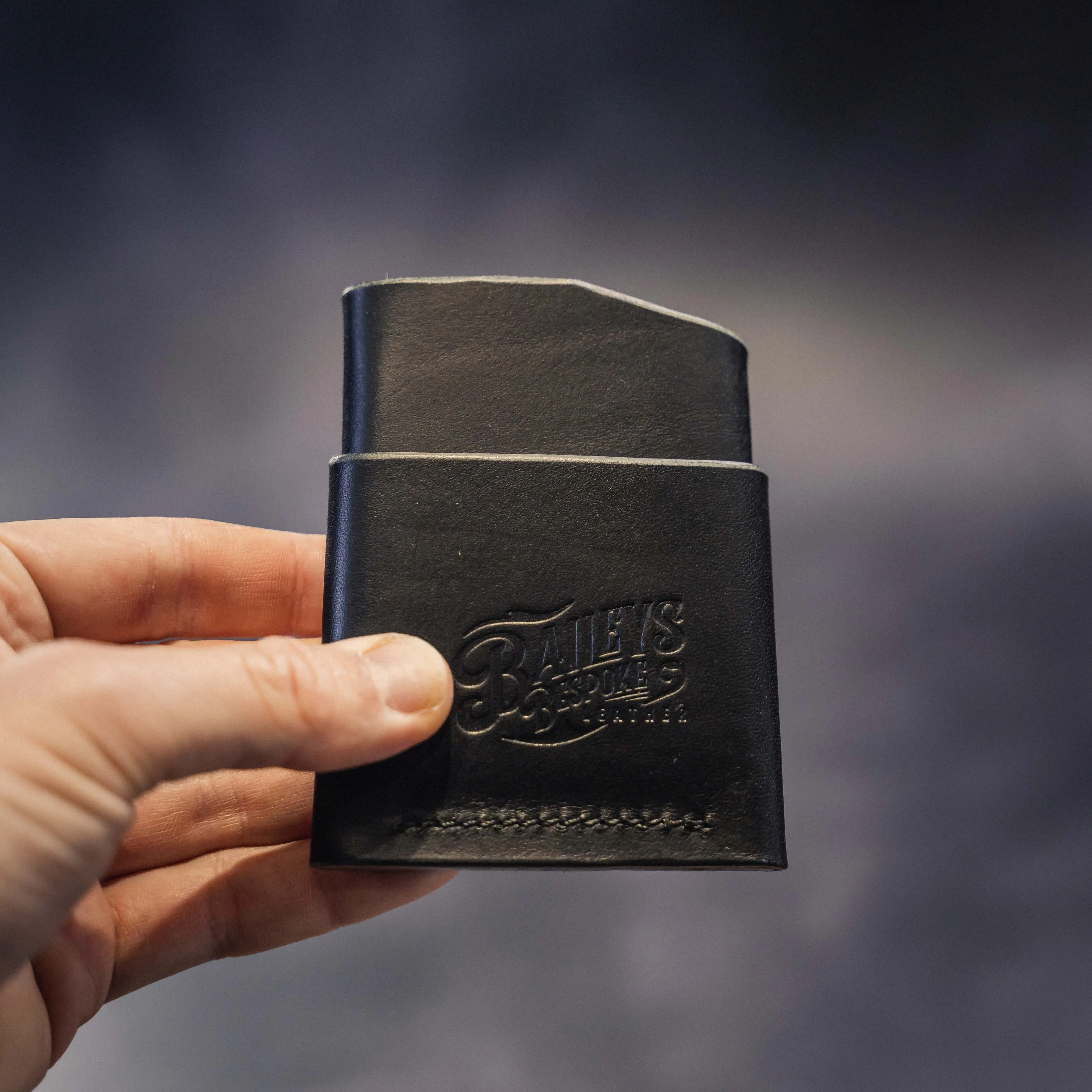 Pembrook 'Sleeve' Leather Cardholder - Ink Black