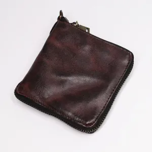 Retro Leather Zipper Wallet