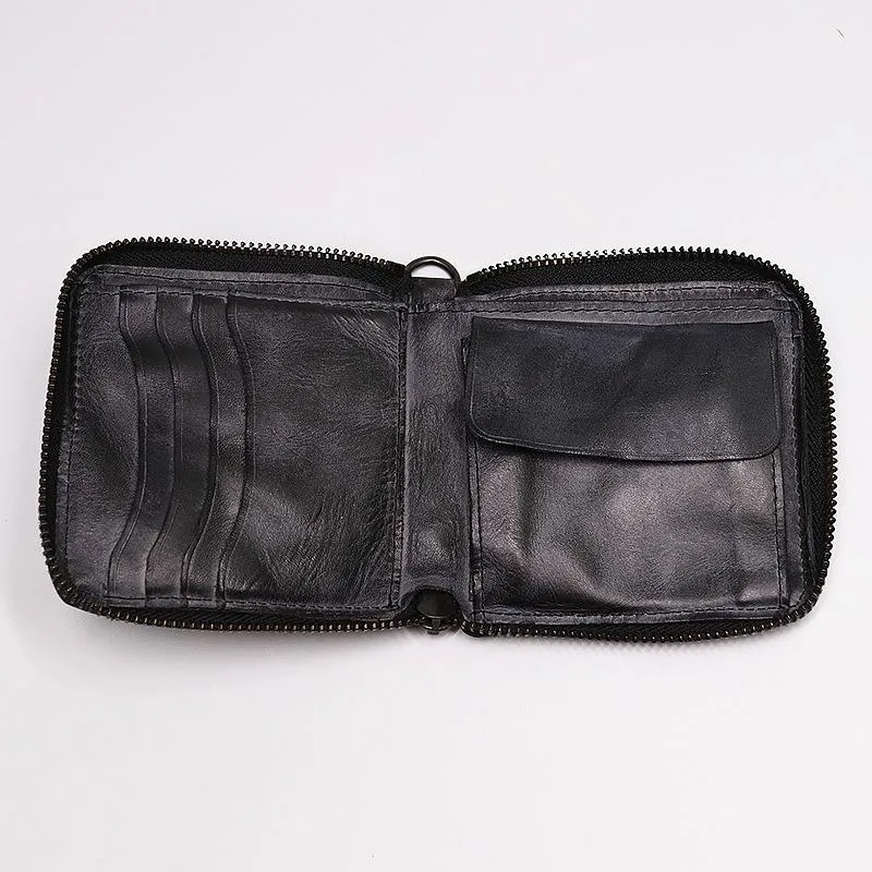 Retro Leather Zipper Wallet