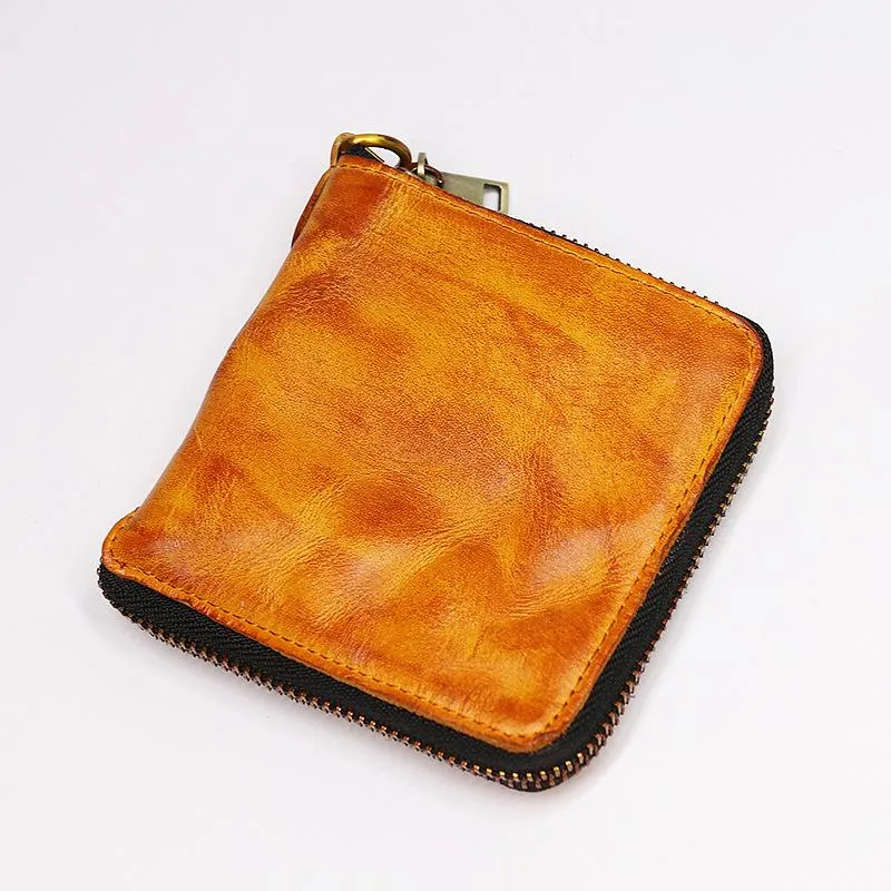 Retro Leather Zipper Wallet