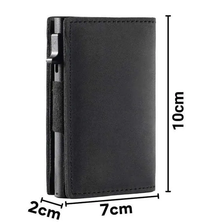 RFID مصمم جلد الألومنيوم . Custom Slim RFID Blocking Designer