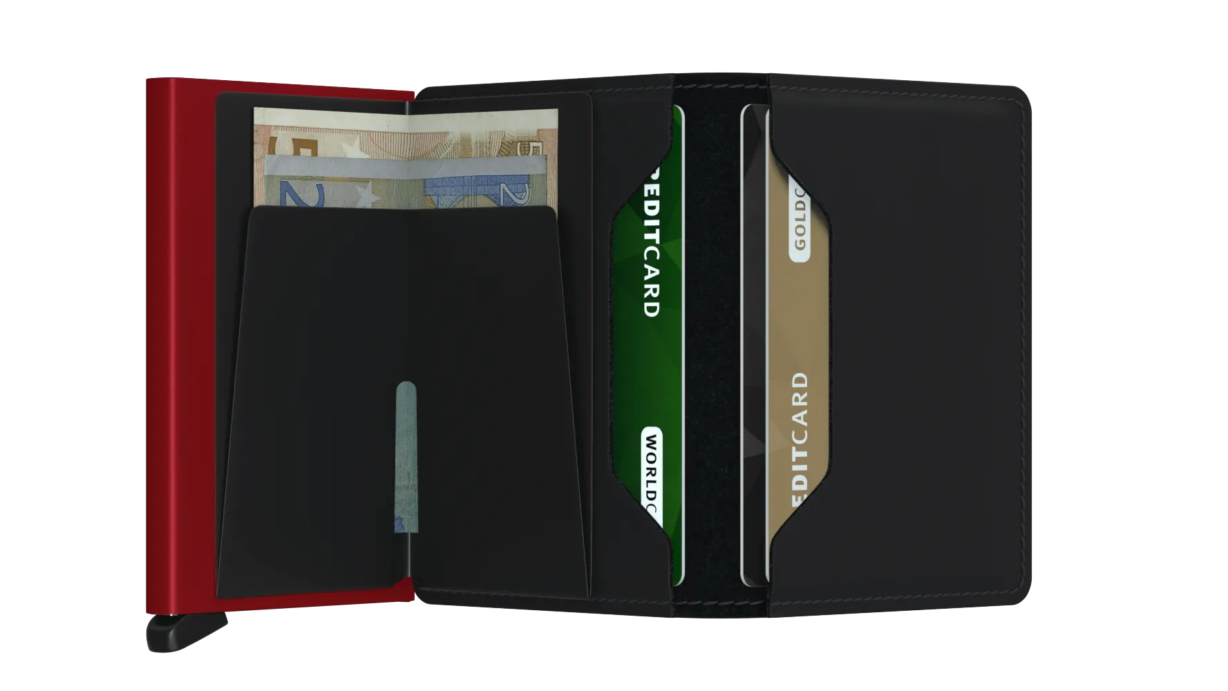 Secrid Slim Wallet - Matte Black & Red