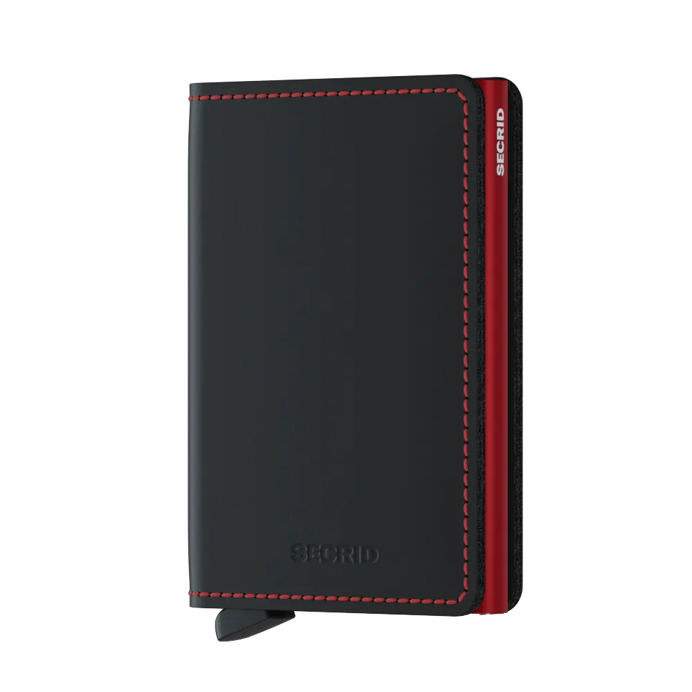 Secrid Slim Wallet - Matte Black & Red