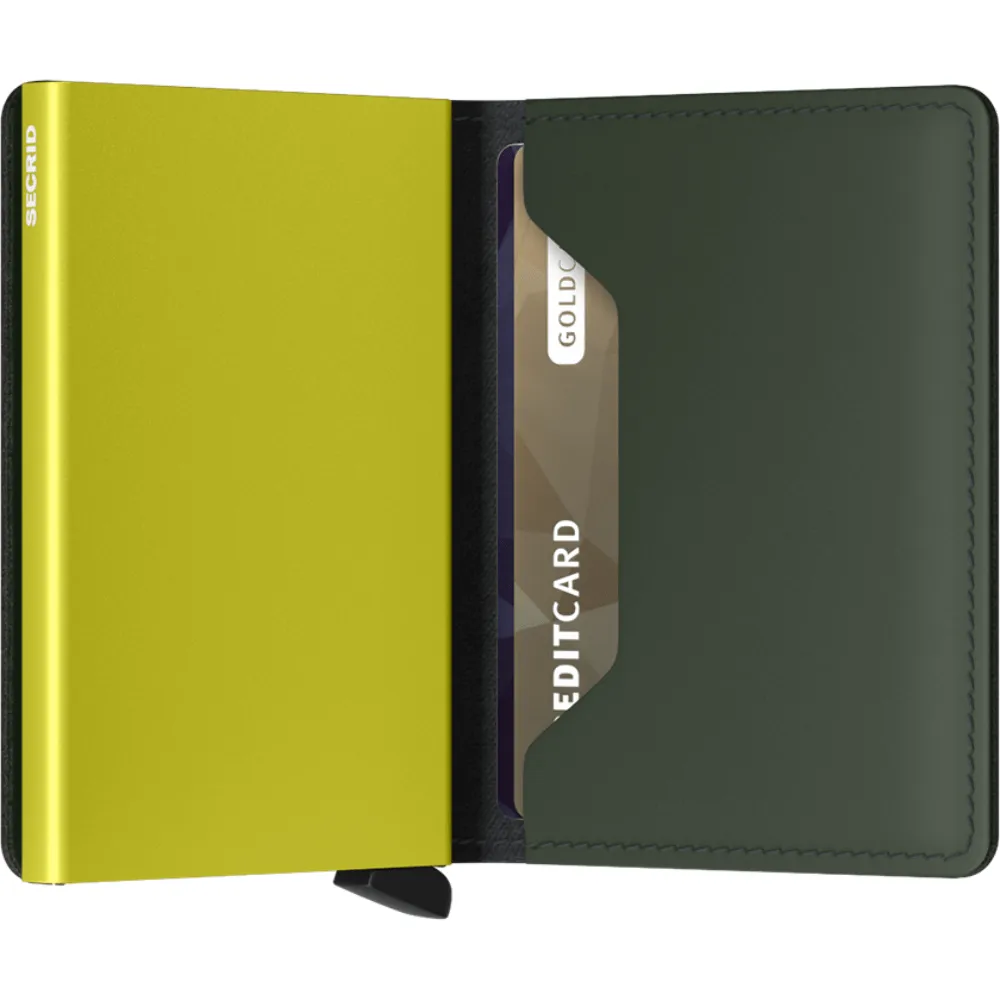 Secrid Slim Wallet - Matte Green & Lime