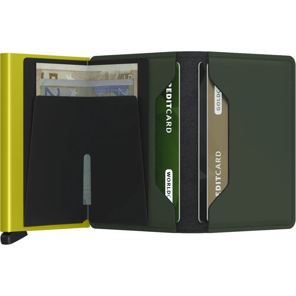 Secrid Slim Wallet - Matte Green & Lime