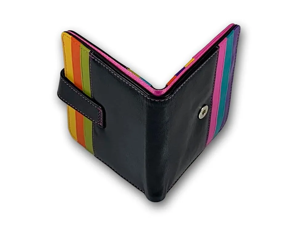 Small Snap Leather Bifold Wallet