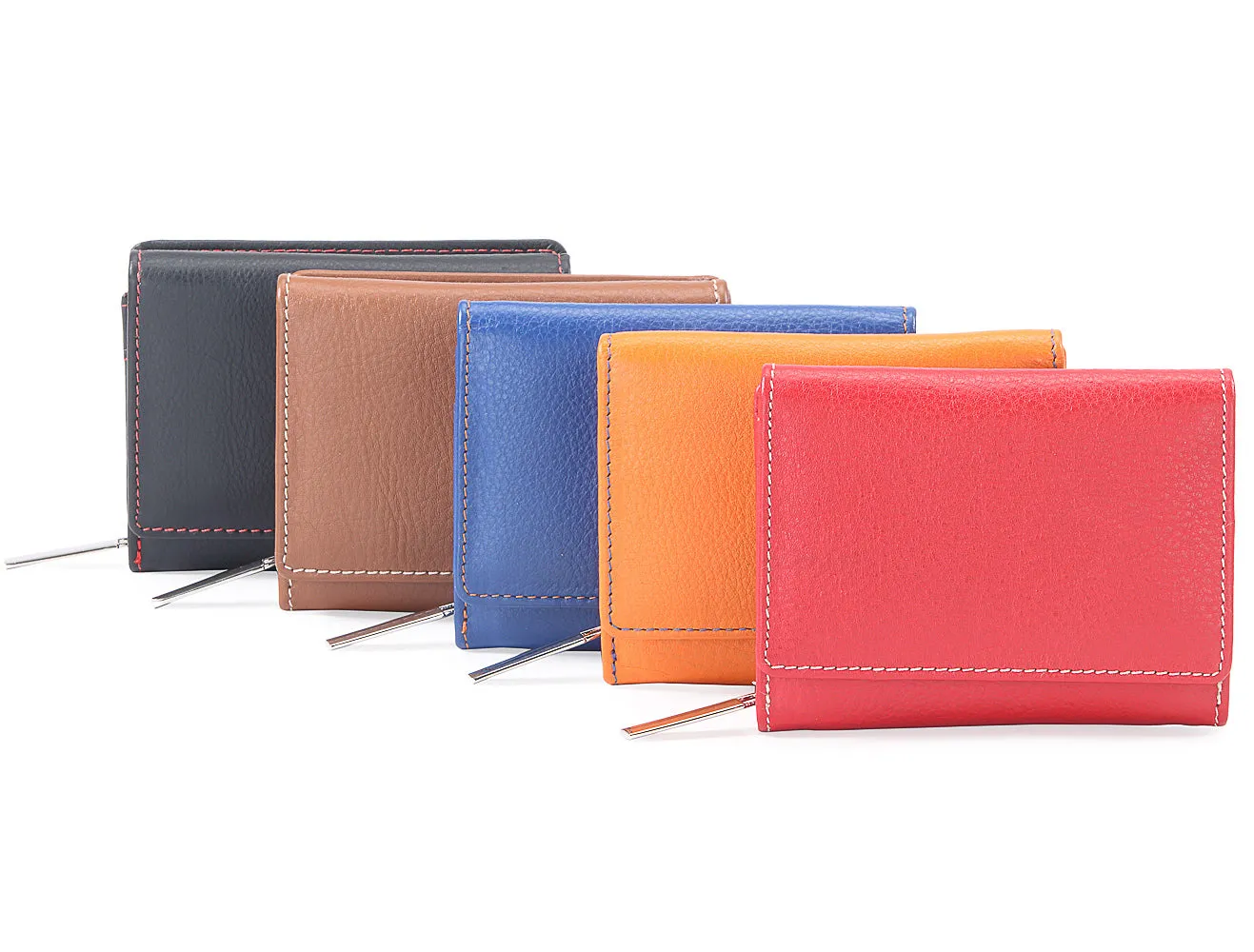 Tilly Leather Ladies Wallet With Key Ring - Orange