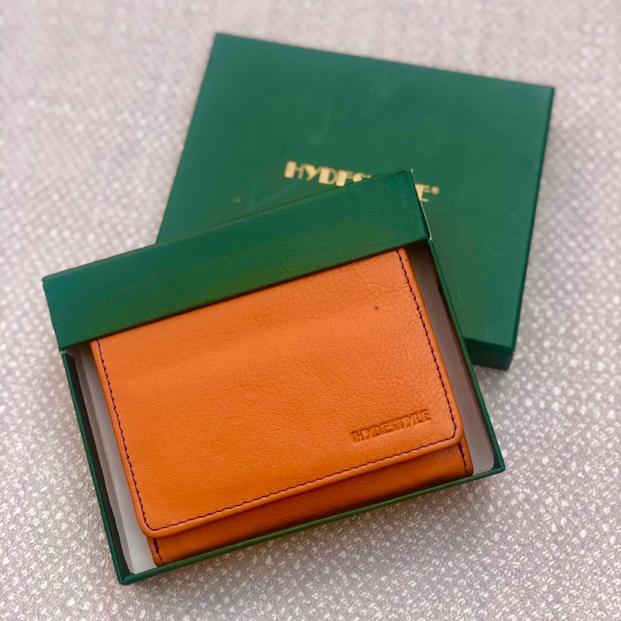 Tilly Leather Ladies Wallet With Key Ring - Orange