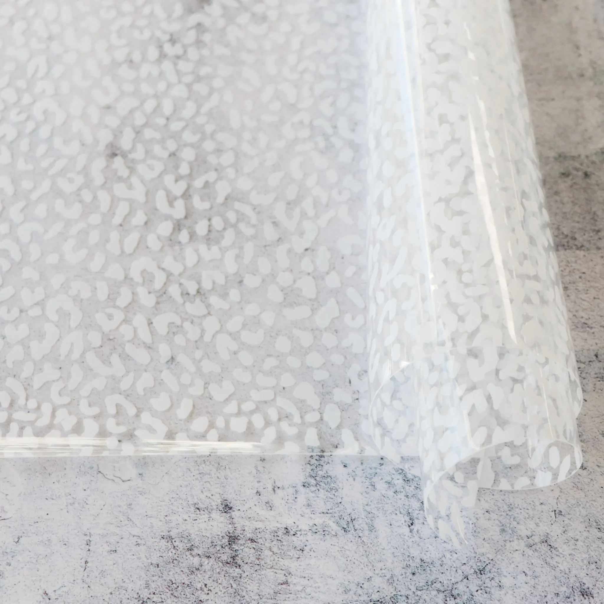 White Leopard Print Clear TPU Vinyl