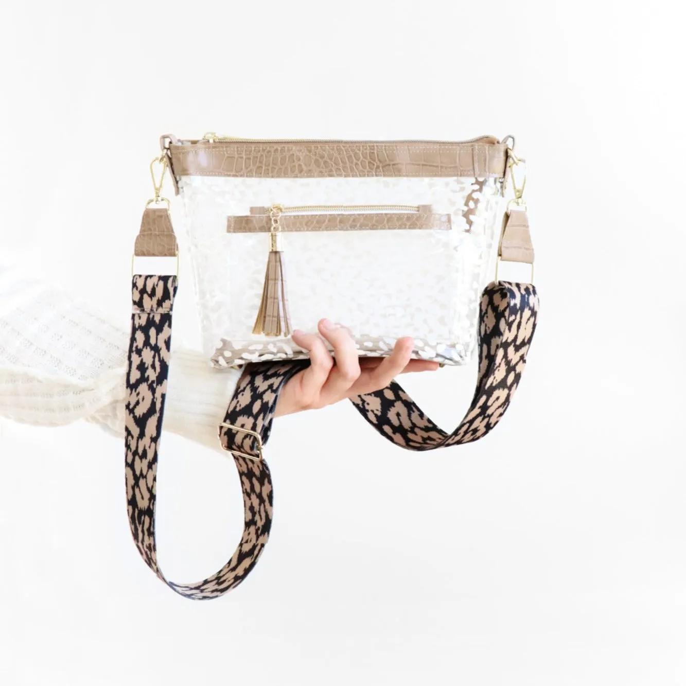 White Leopard Print Clear TPU Vinyl