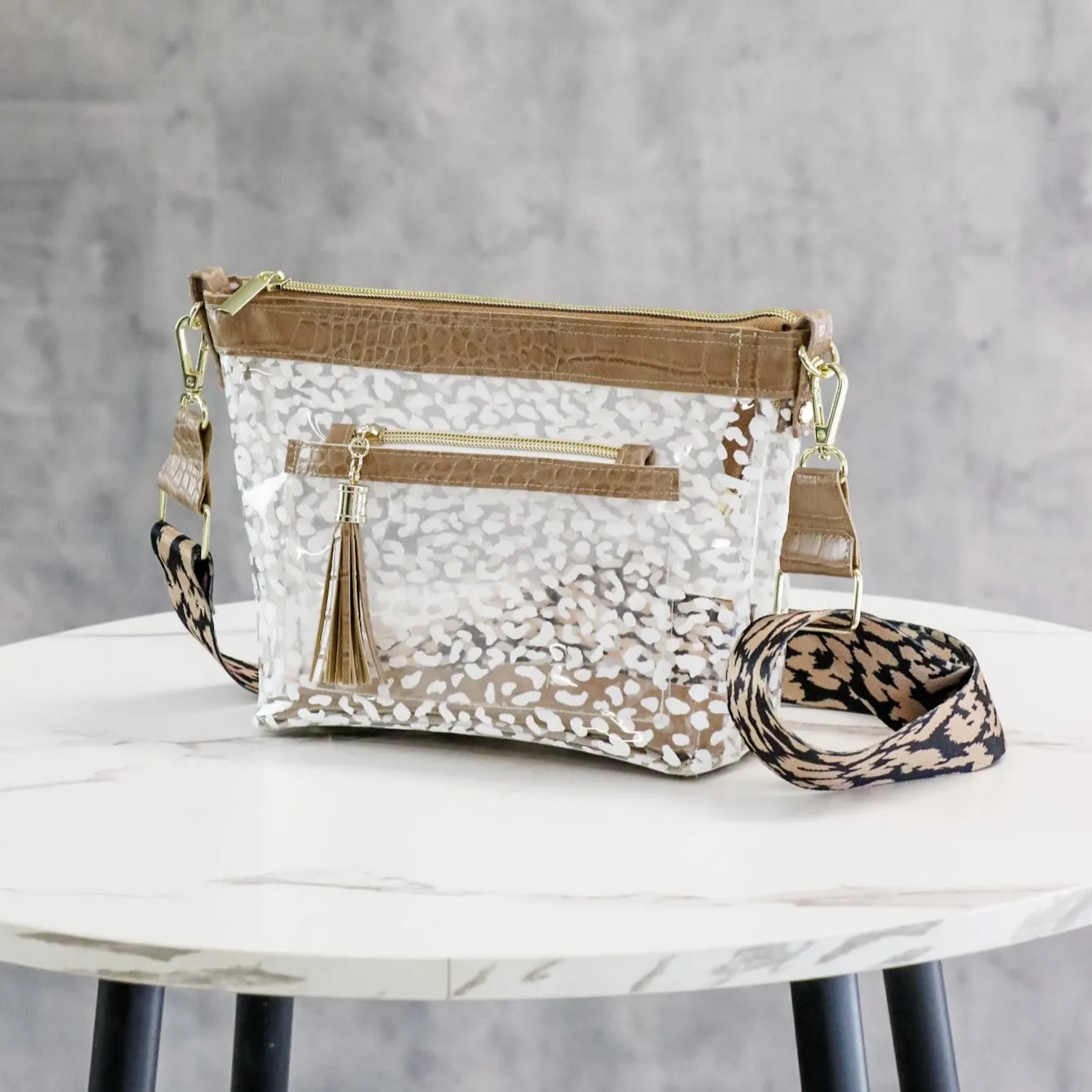 White Leopard Print Clear TPU Vinyl
