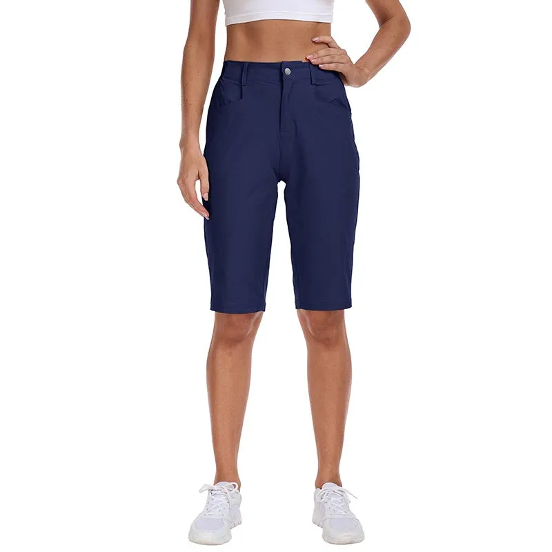 Women's slim-fit Hiking shorts Stretch belt Women's Golf shorts
