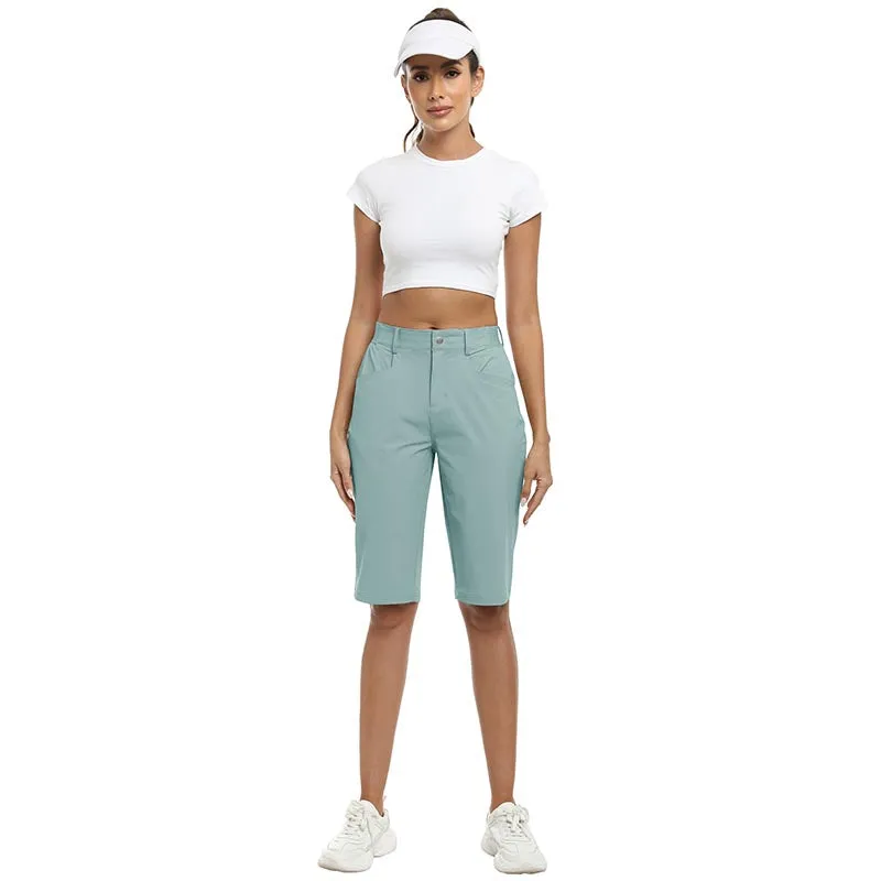 Women's slim-fit Hiking shorts Stretch belt Women's Golf shorts
