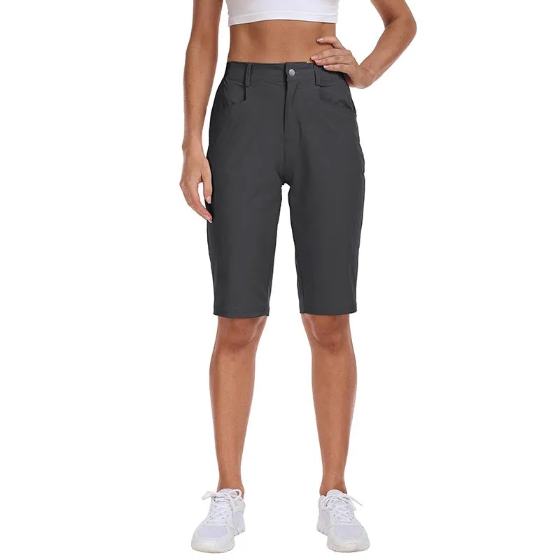 Women's slim-fit Hiking shorts Stretch belt Women's Golf shorts