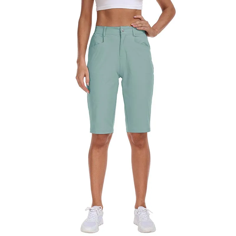 Women's slim-fit Hiking shorts Stretch belt Women's Golf shorts