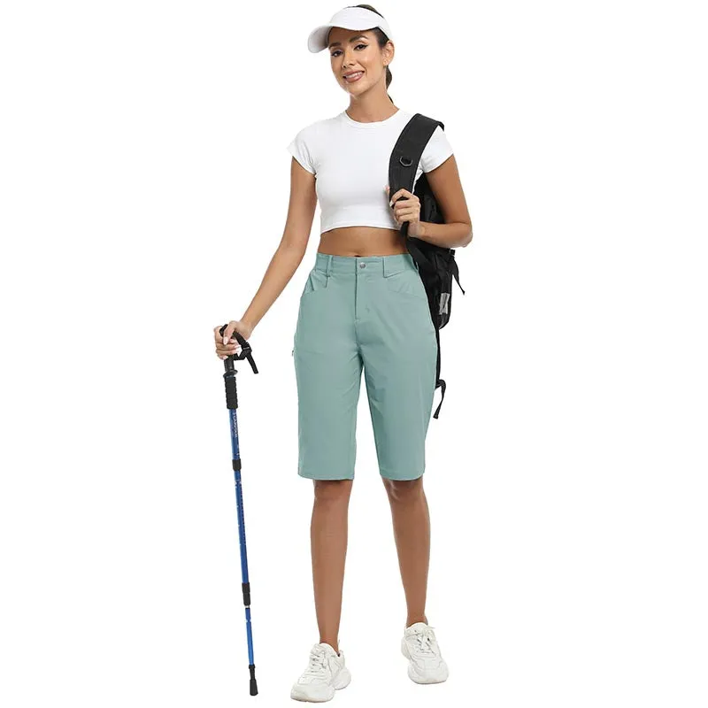 Women's slim-fit Hiking shorts Stretch belt Women's Golf shorts