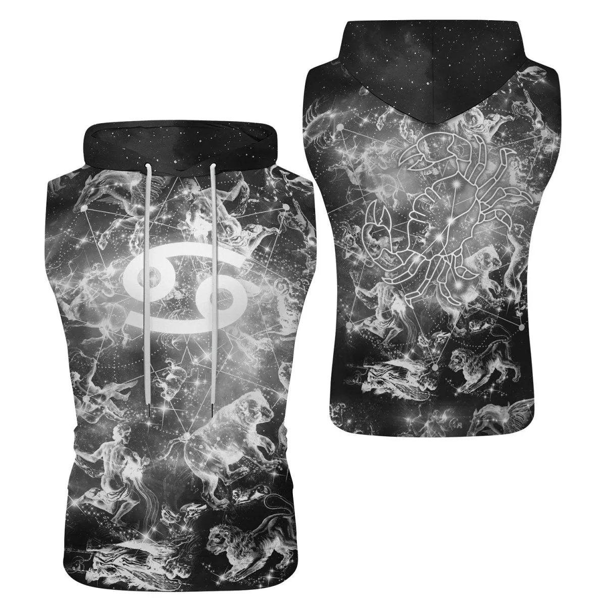 Zodiac Cancer Sleeveless Pullover & Zip Hoodie
