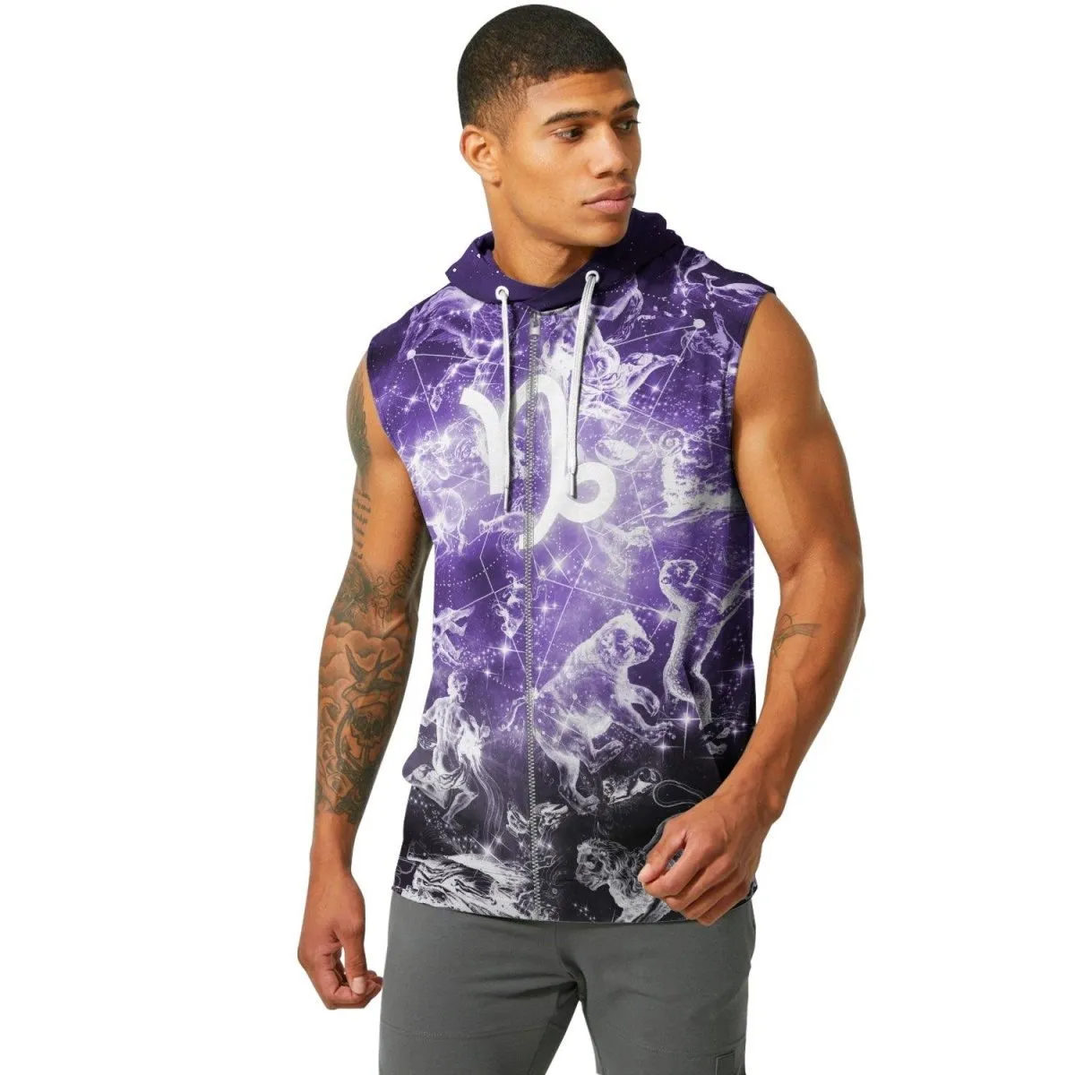 Zodiac Capricorn Sleeveless Pullover & Zip Hoodie